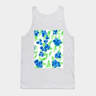 Bluberries watercolor pattern Tank Top